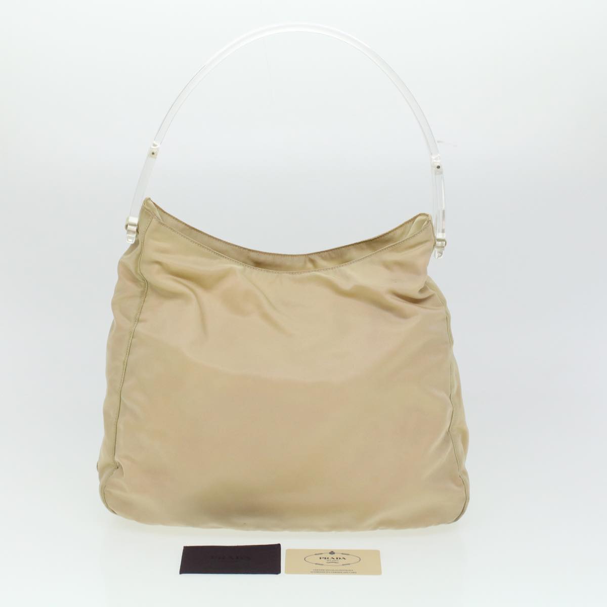 PRADA Shoulder Bag Nylon Beige  cl581