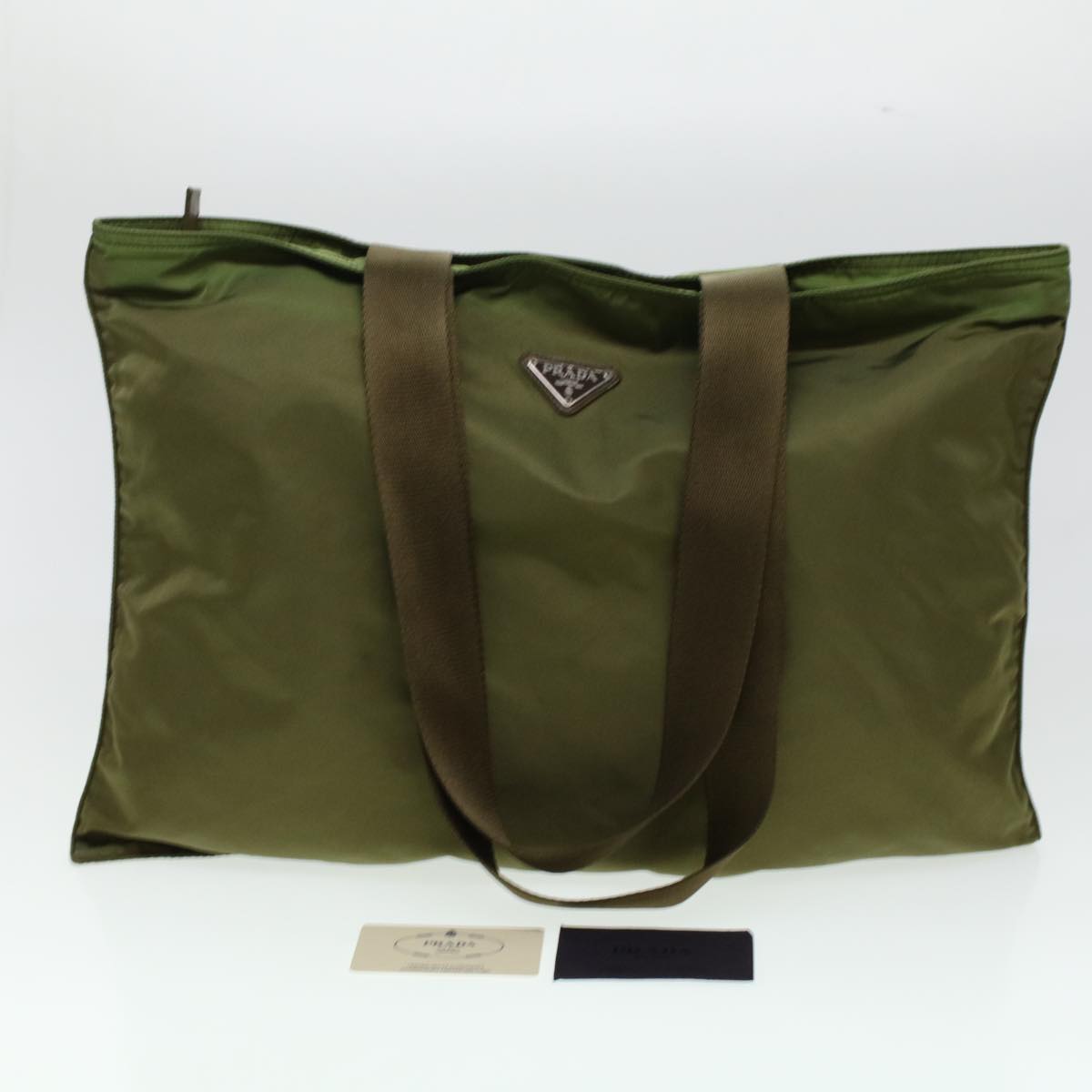 PRADA Shoulder Bag Nylon Khaki  cl582