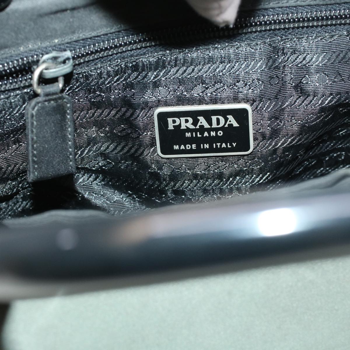 PRADA Hand Bag Nylon Gray  cl584