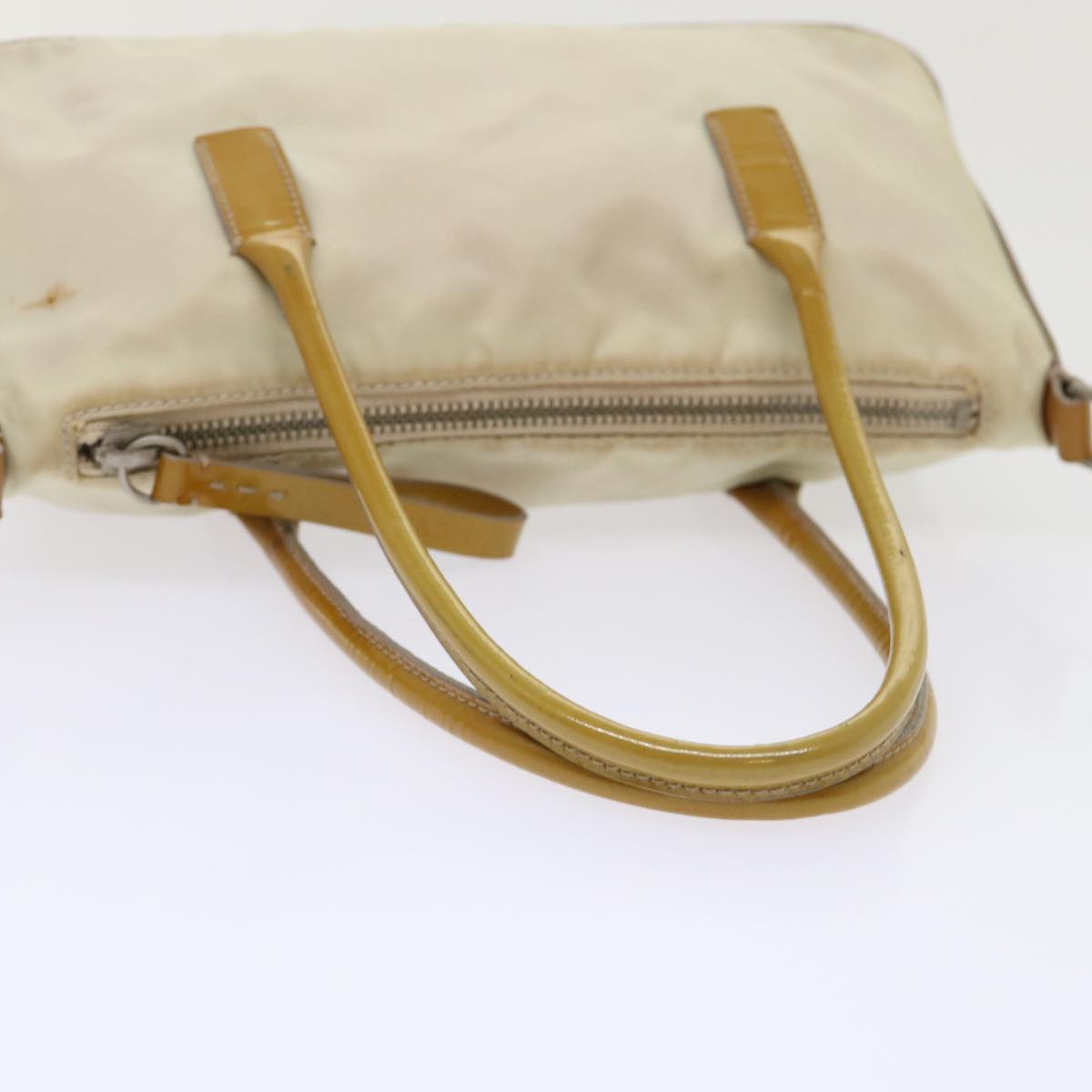 PRADA Hand Bag Nylon 2way Shoulder Bag Beige  cl637