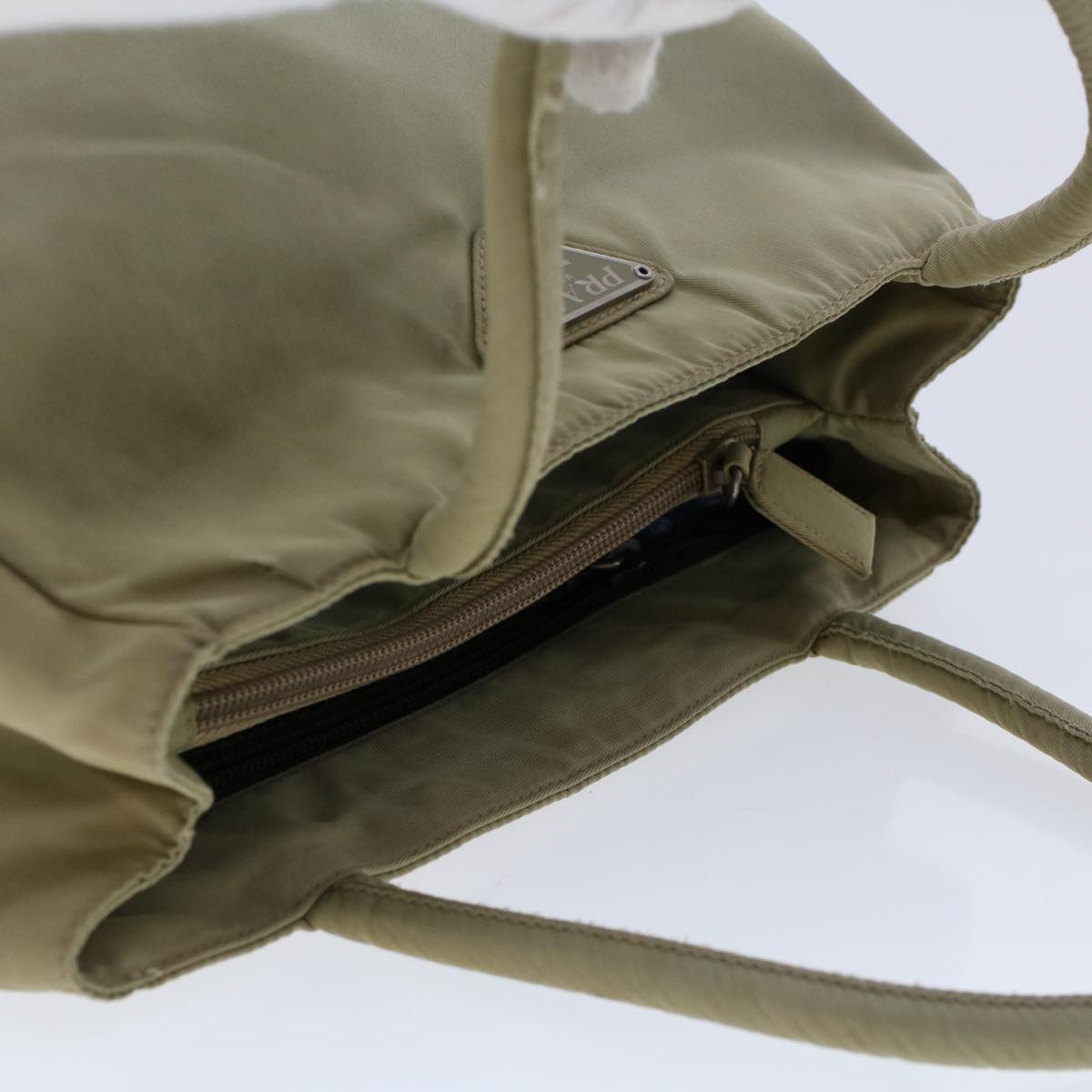 PRADA Hand Bag Nylon Khaki  cl650