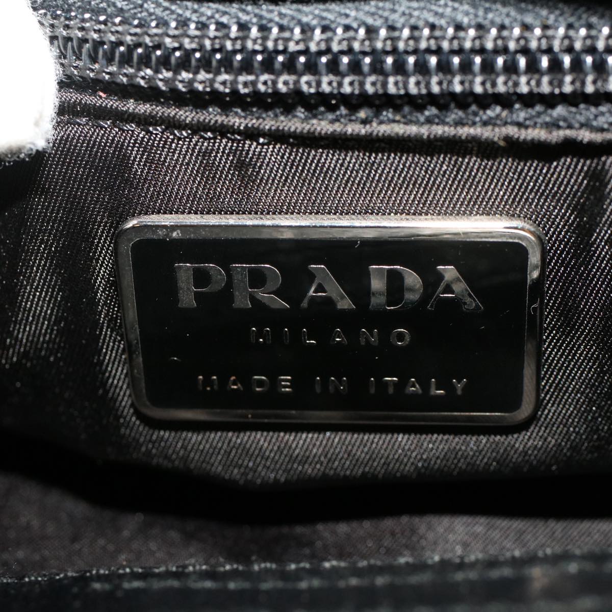 PRADA Hand Bag Nylon Black  cl667