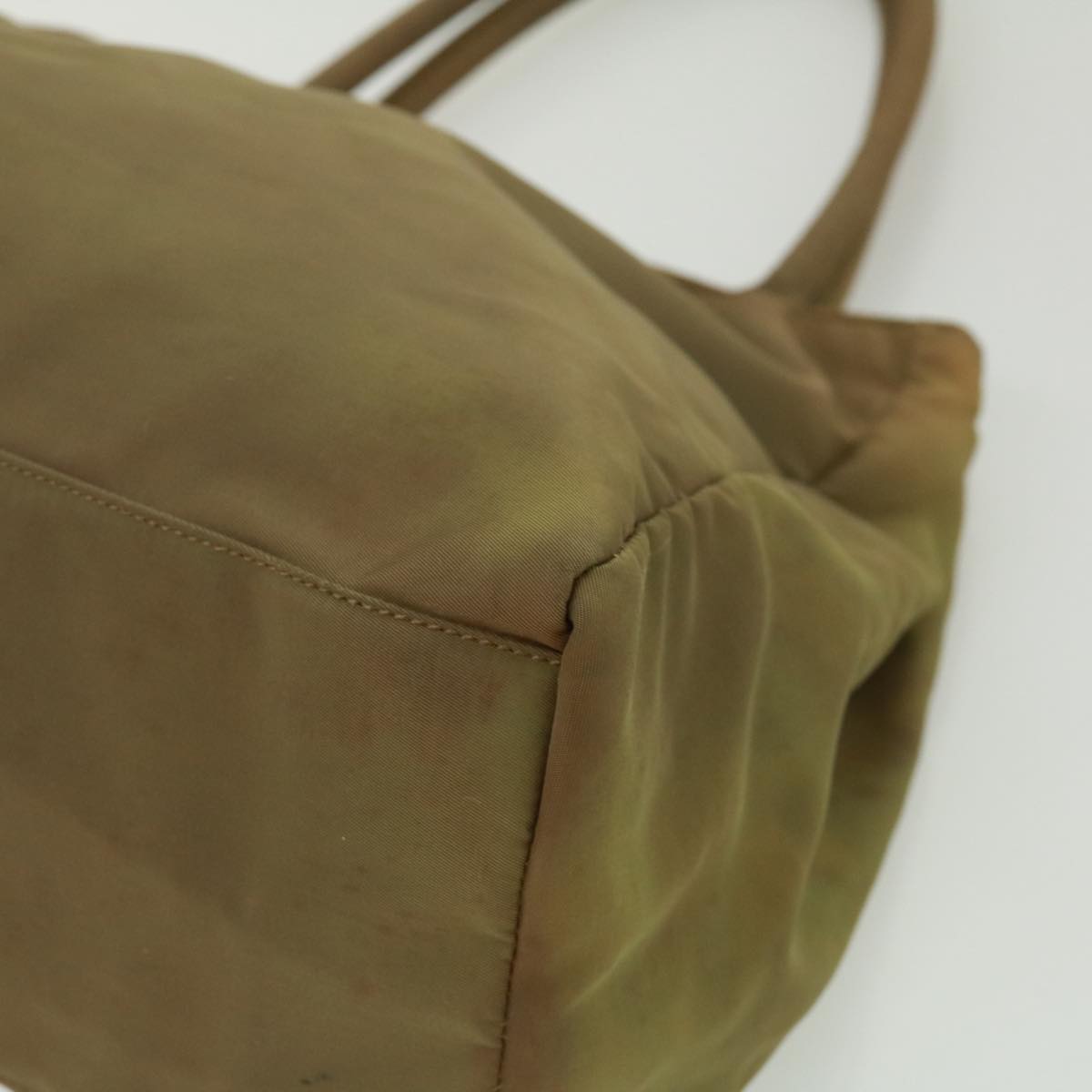 PRADA Hand Bag Nylon Khaki  cr603