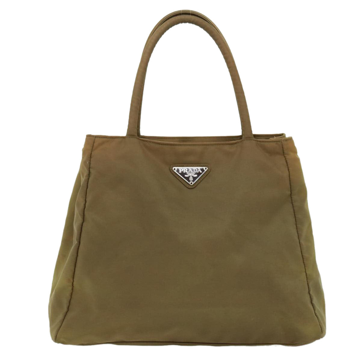 PRADA Hand Bag Nylon Khaki  cr603