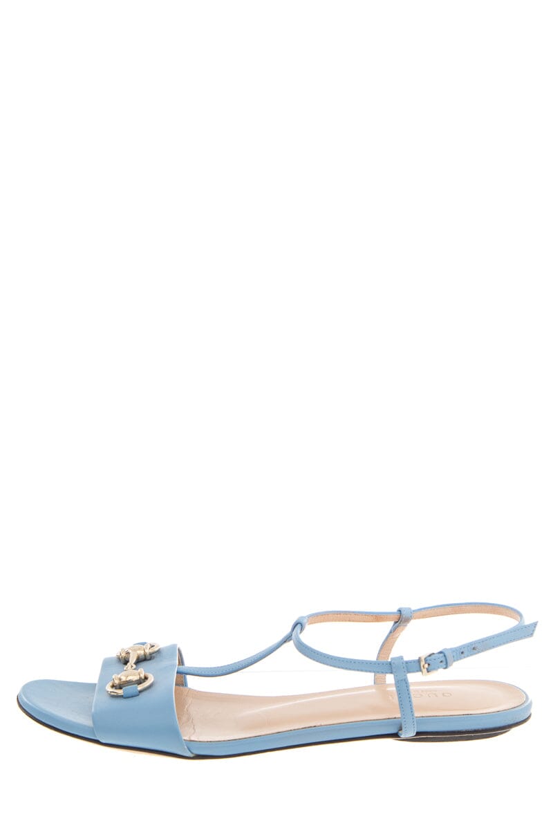 Gucci Baby Blue Horsebit Sandals SZ 38.5