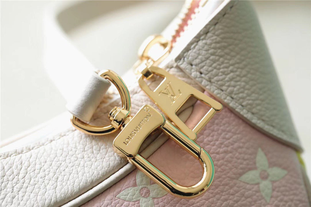 LV Bagatelle BB Monogram Empreinte Beige / Pink / Yellow For Women, Shoulder And Crossbody Bags 22cm/8.7in LV M46113