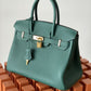 HM Birkin Nata Swift Dark Green For Women Gold Toned Hardware 11.8in/30cm