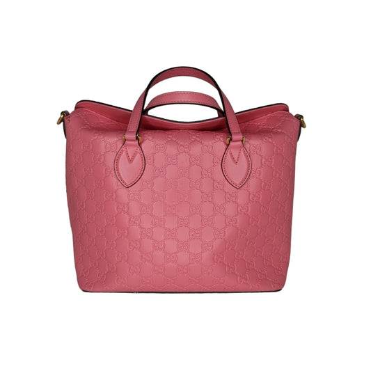 Gucci Pink Signature Guccissima Leather Top Handle Bag