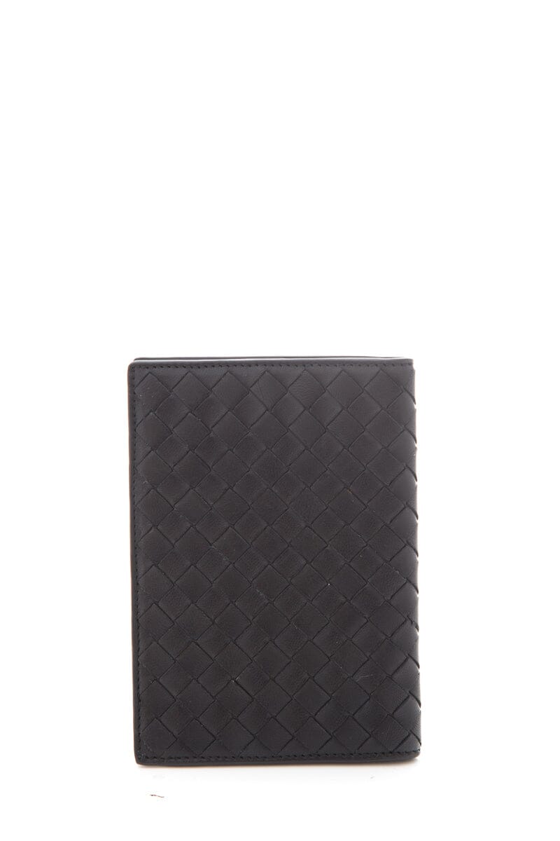 Bottega Veneta Black Woven Intrecciato Passport Holder