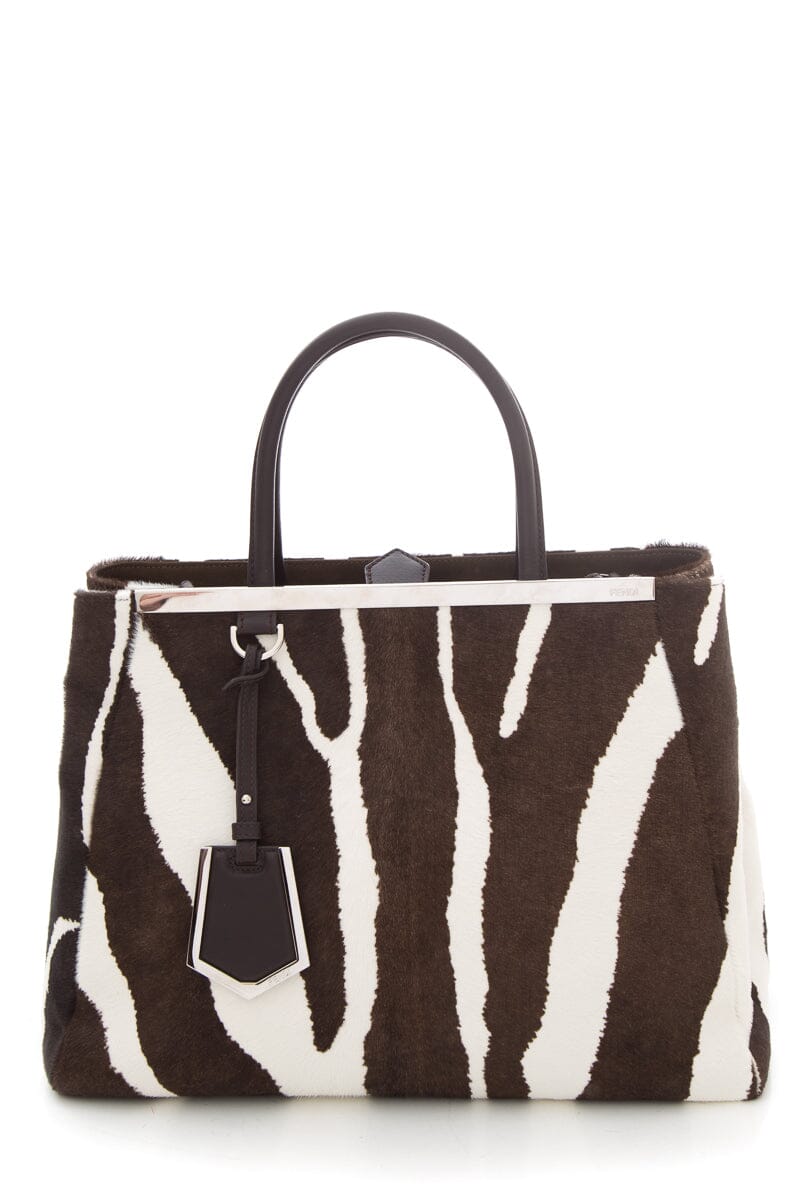 Fendi Brown & White Zebra Print Ponyhair Peak-A-Boo