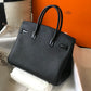 HM Birkin Black For Women Gold Toned Hardware 11.8in/30cm