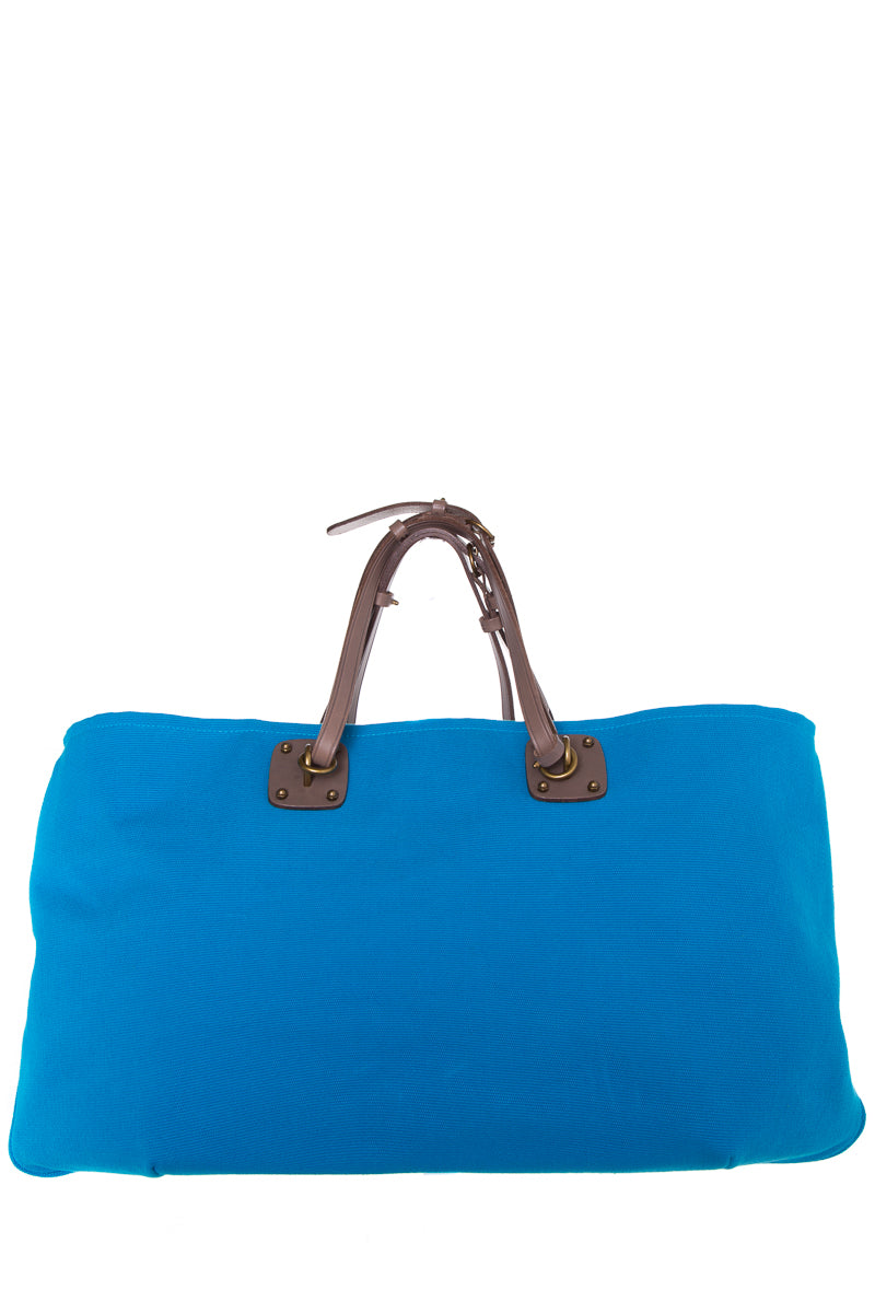 Bottega Veneta Teal Canvas Tote