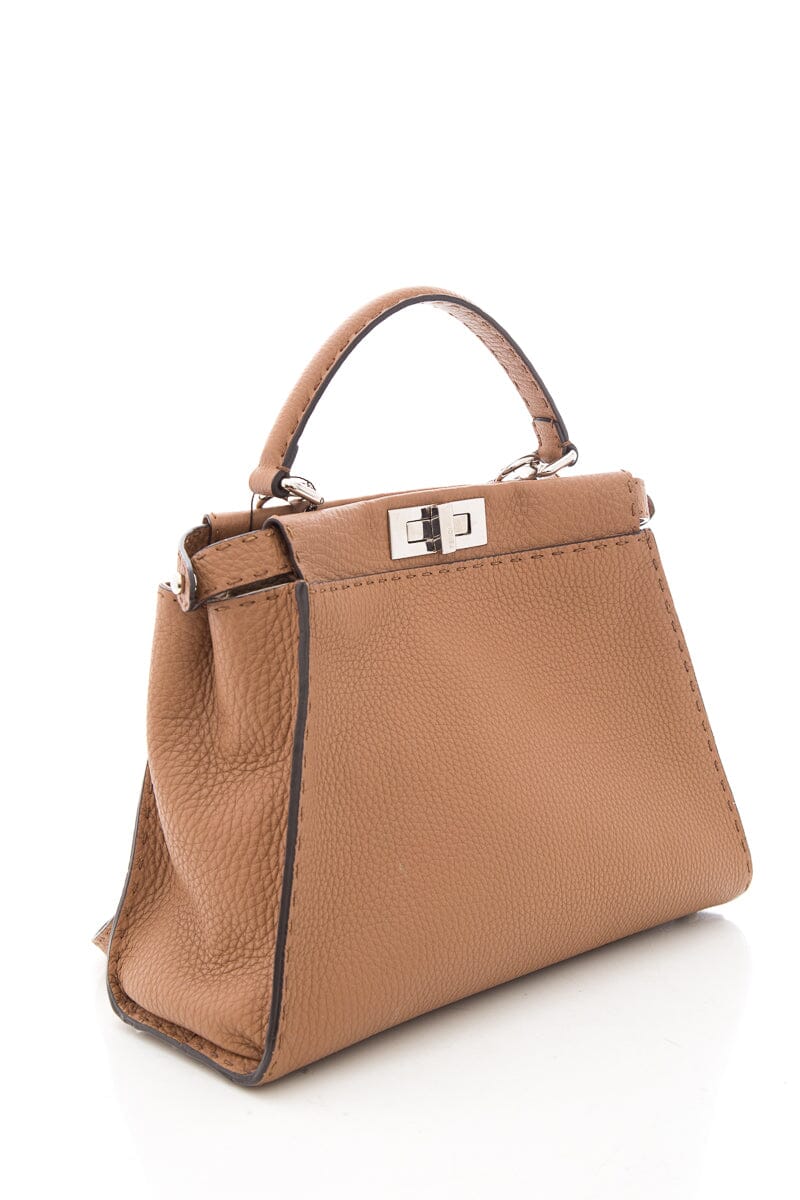 Fendi Brown Leather Medium Peak-A-Boo Handbag