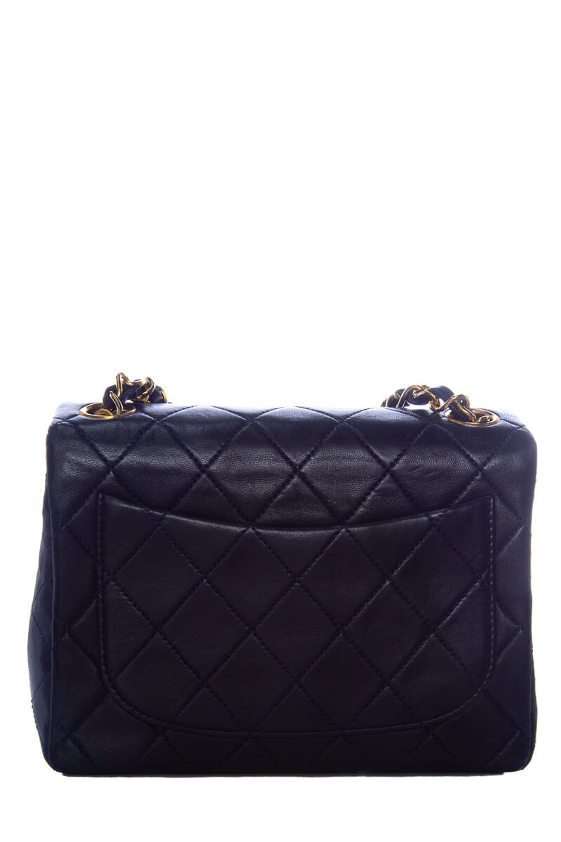 Chanel Navy Lambskin Quilted MIni Flap GHW  Handbag