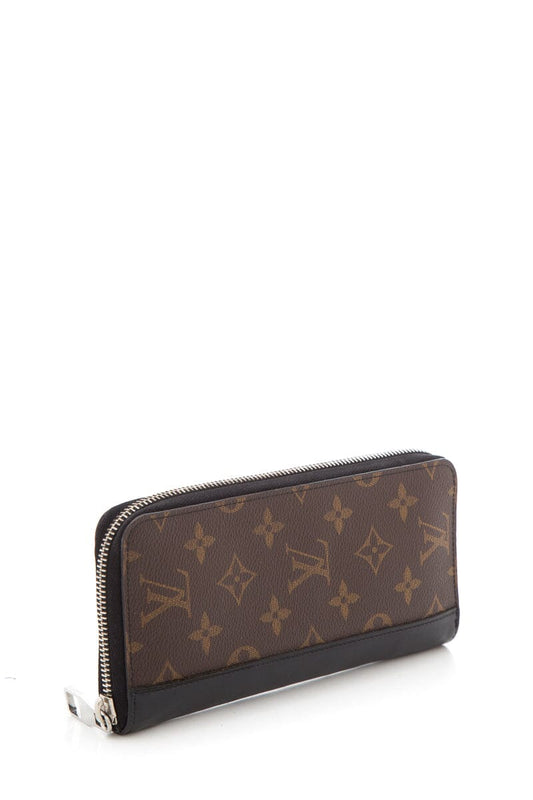 Louis Vuitton Brown & Black Monogram Canvas Mascassar Zippy Wallet