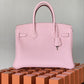 HM Birkin Nata Swift Pink For Women Silver Toned Hardware 11.8in/30cm