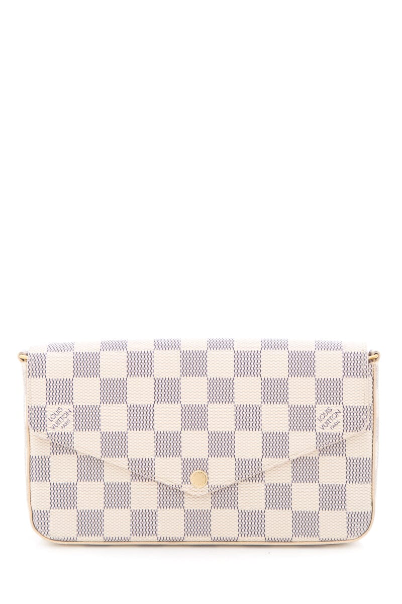 Louis Vuitton Felicie Pochette White Damier Cross-Body