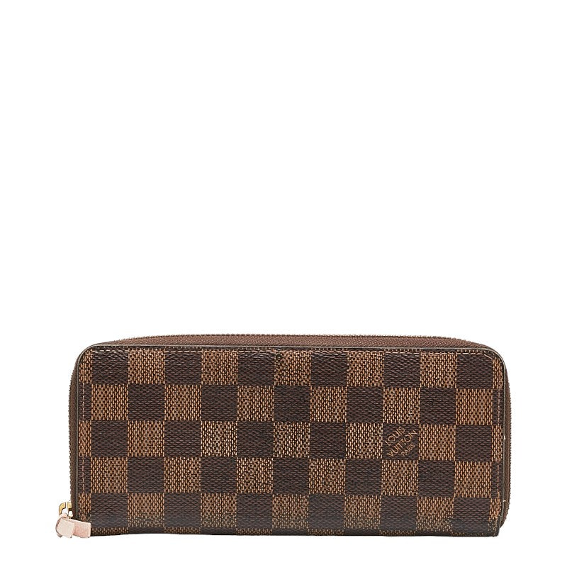 Louis Vuitton Damier Long Wallet Portefeuile Clemence N41626 Rose Pink Brown