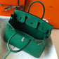 HM Birkin Green For Women Gold-Toned Hardware 11in/30cm