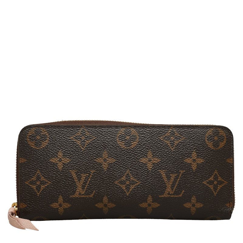 Louis Vuitton Monogram Portfolio Claimance Round Fassner Long Wallet M61298 Rose Valerie Brown PVC Leather Ladies Louis Vuitton