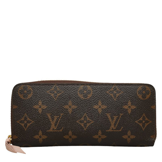 Louis Vuitton Monogram Portfolio Claimance Round Fassner Long Wallet M61298 Rose Valerie Brown PVC Leather Ladies Louis Vuitton