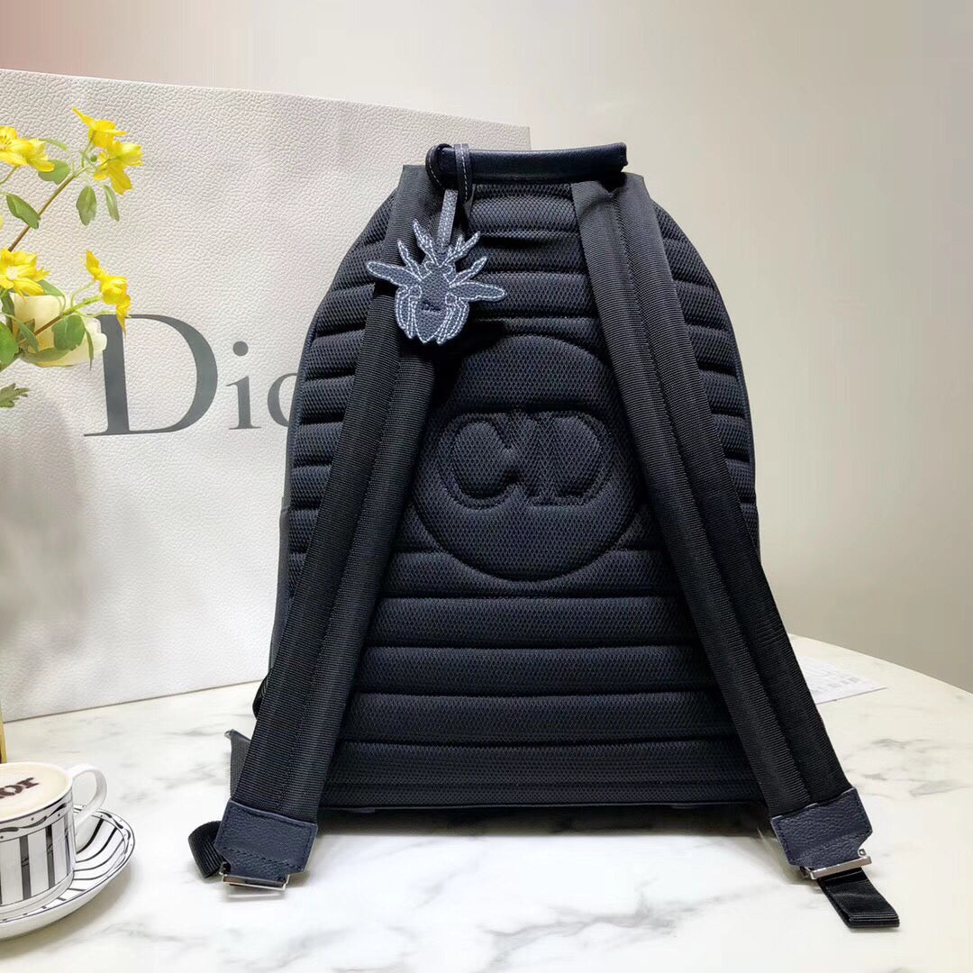 Dior Rider Rucksack Backpack In Navy Blue Calfskin