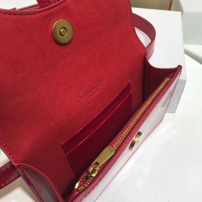 Dior Saddle Belt Bag In Red Patent Leather