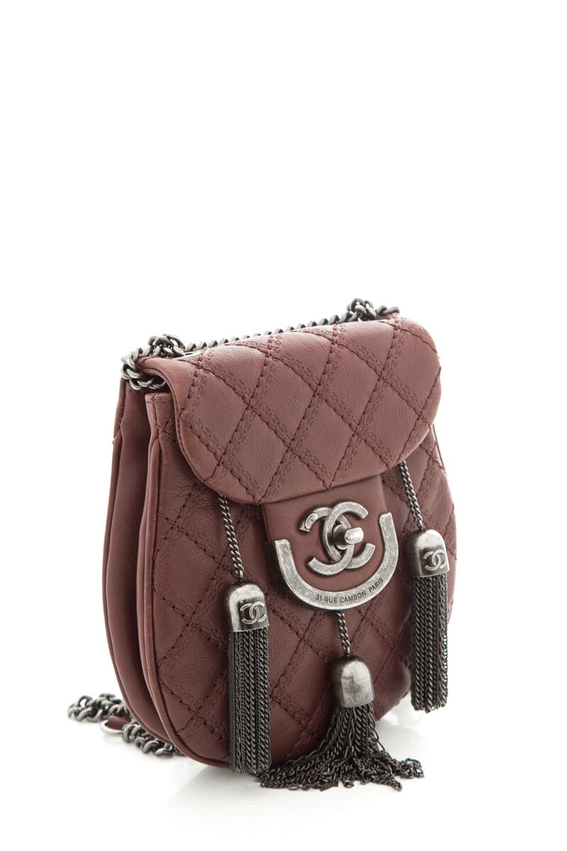 Chanel 2013 Paris-Edinburgh "Coco Sporran" Burgundy Quilted Lambskin  Mini