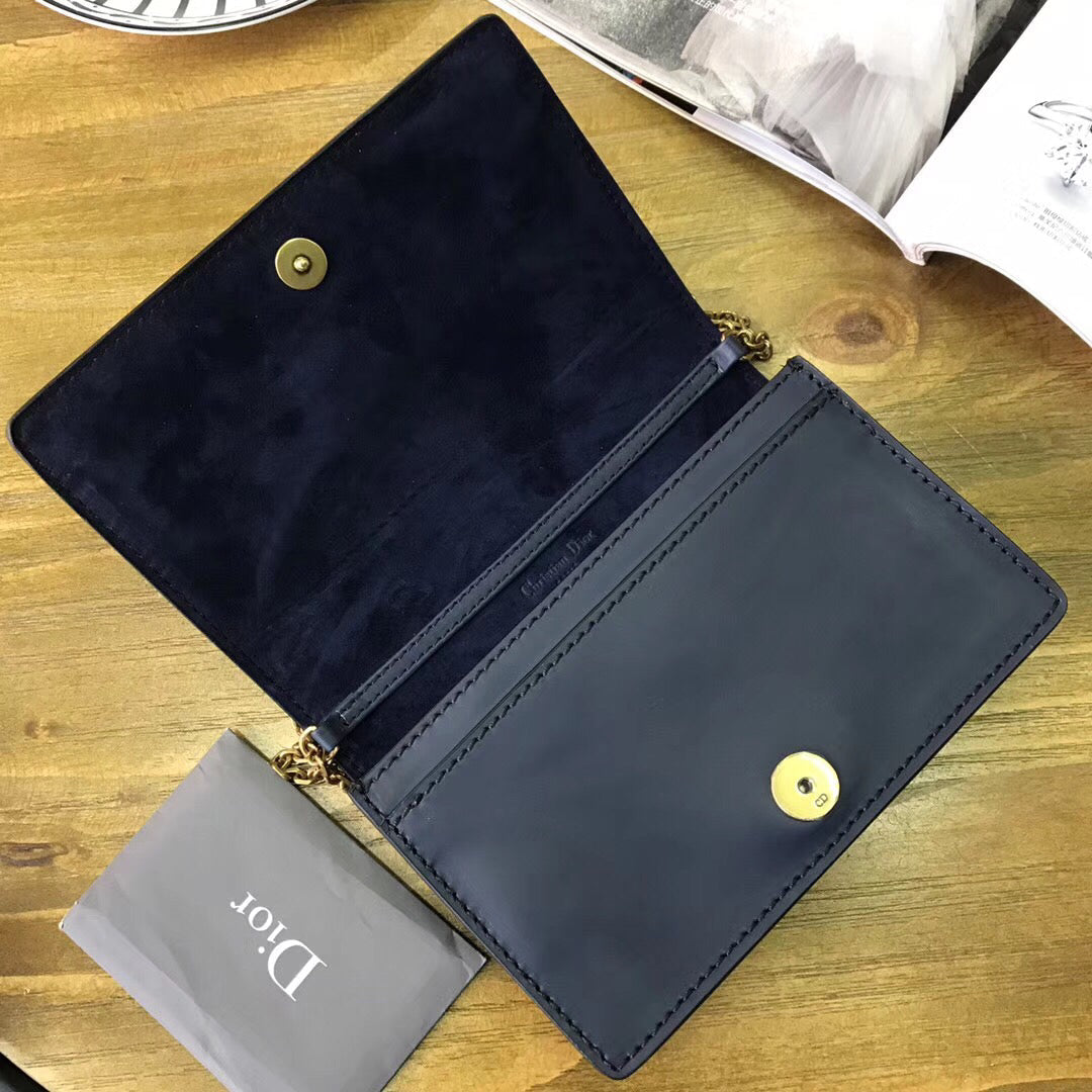 Dior Navy Blue JAdior Wallet On Chain Pouch