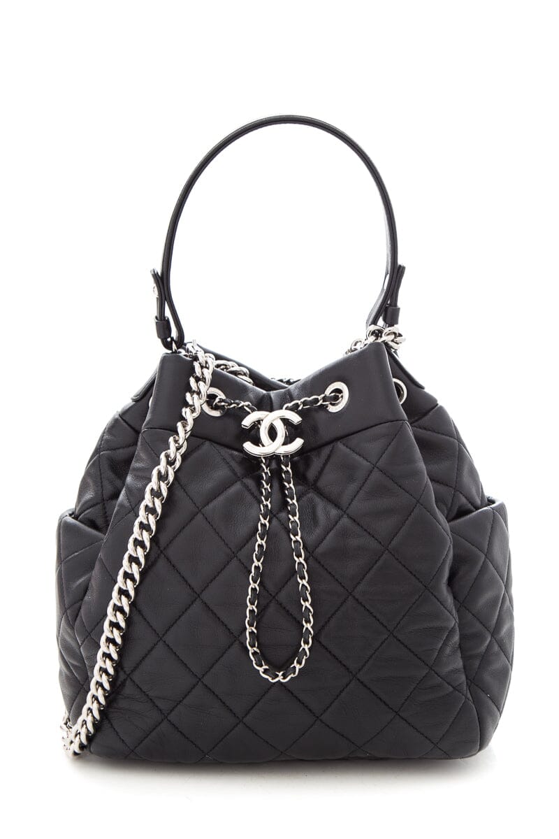 Chanel 2019 Small Black Chain Bucket Bag