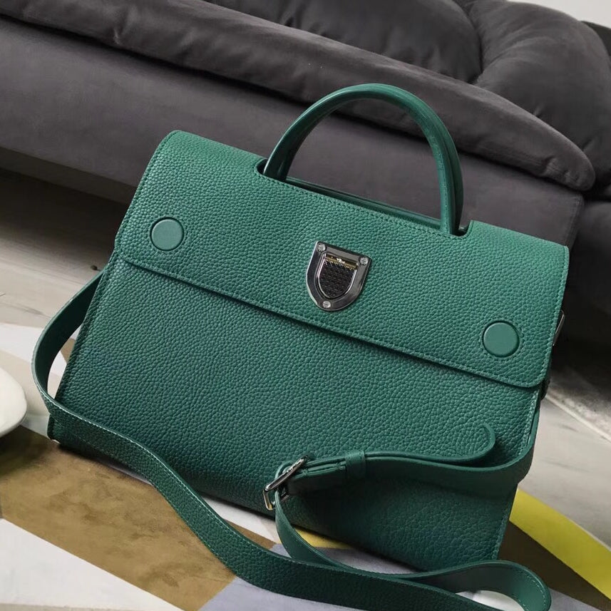 Dior Diorever Tote Bag In Green Calfskin Leather