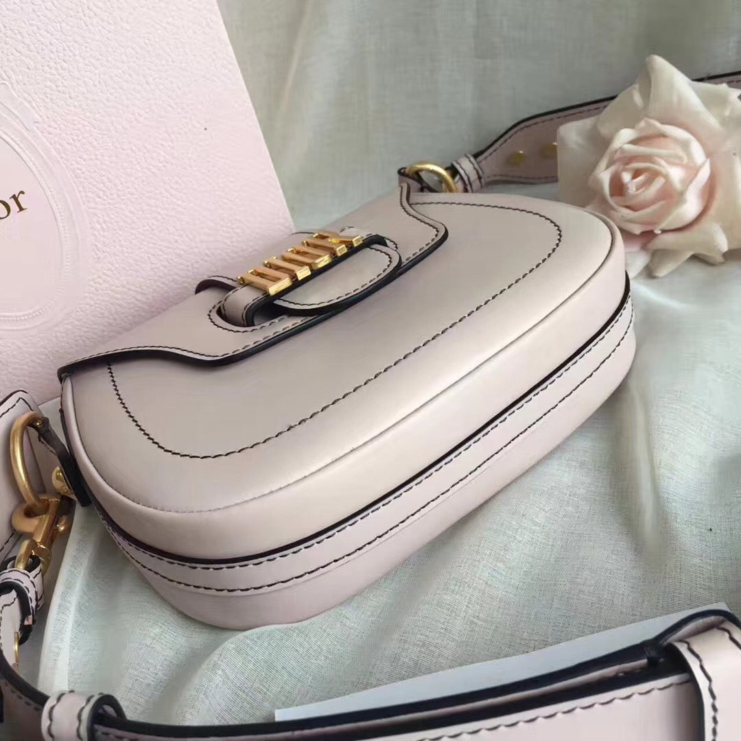 Dior D-Fence Saddle Bag In Ivory Calfskin