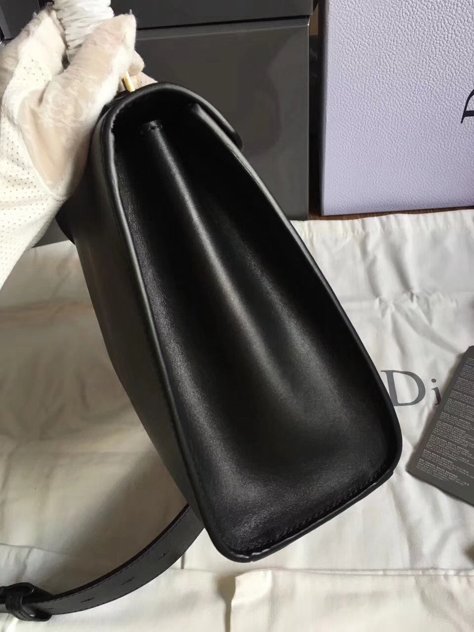 Dior DiorAddict Tote Bag In Black Calfskin