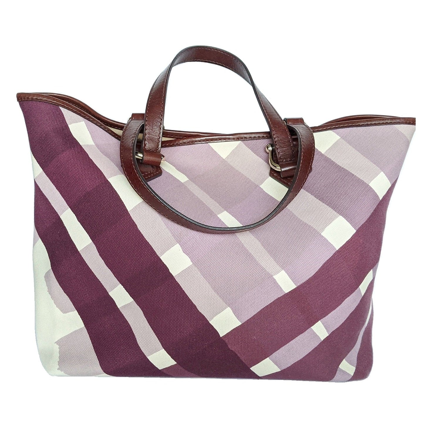 BBR Canvas Purple Check Print Tote