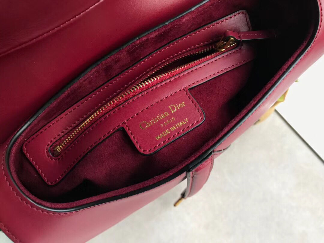 Dior Saddle Bag In Red Calfskin