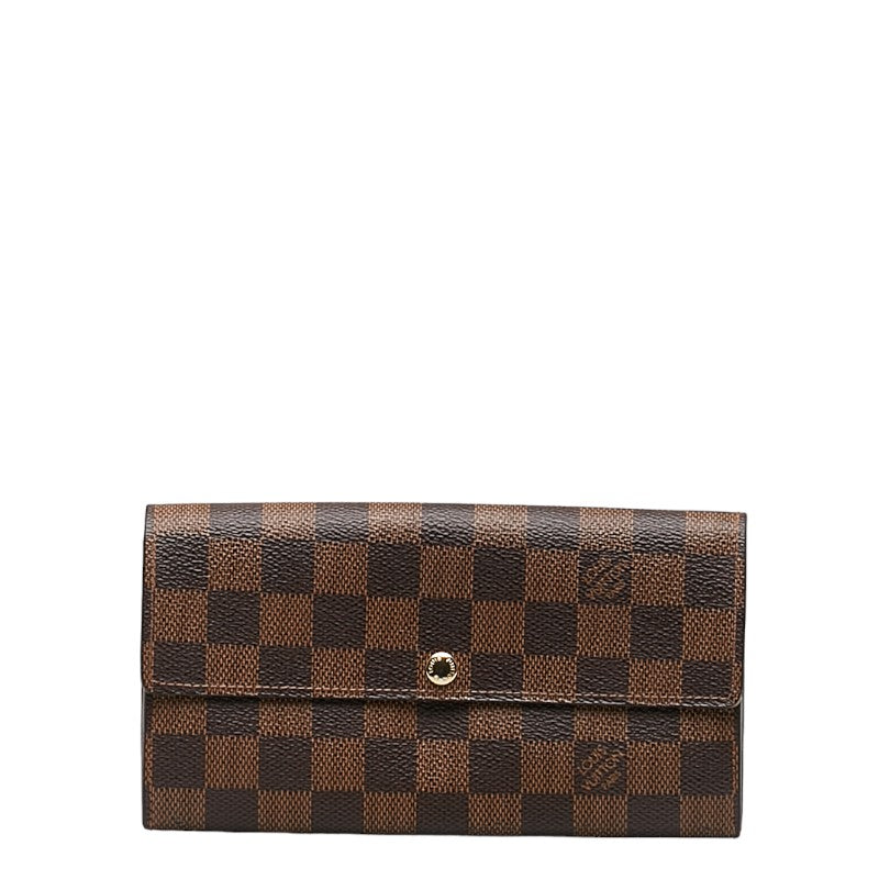 Louis Vuitton Damier Long Wallet Brown Ladies N61734