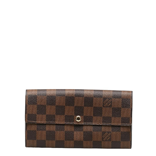 Louis Vuitton Damier Long Wallet Brown Ladies N61734