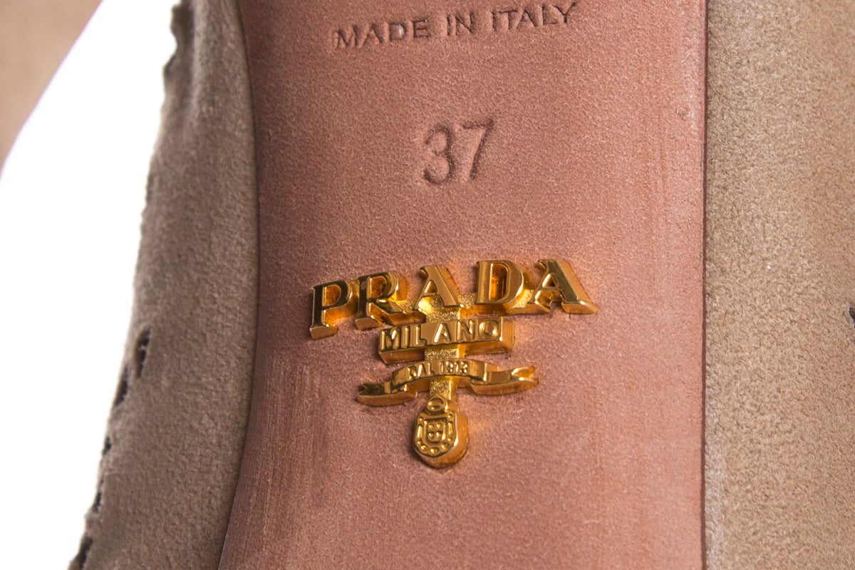 Prada Natural Booties SZ 37