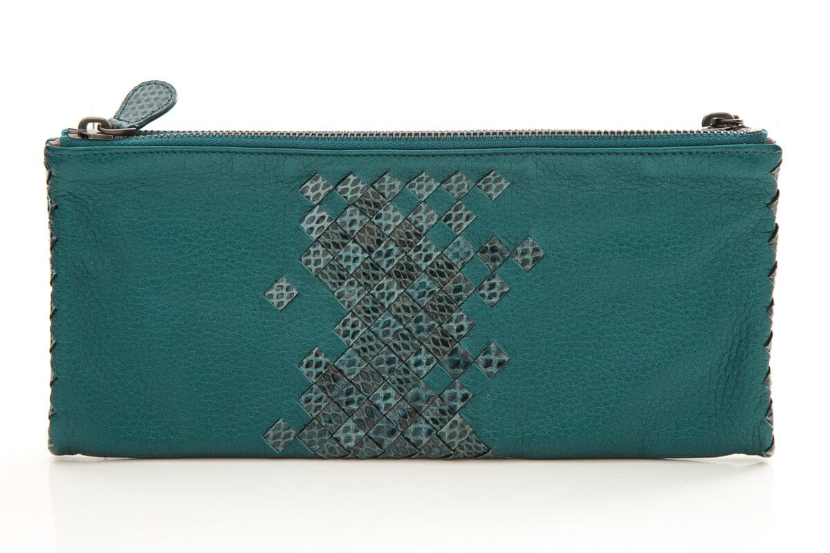 Bottega Veneta Turquoise Intrecciato Clutch