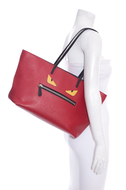 Fendi MONSTER ROLL Red Face Tote