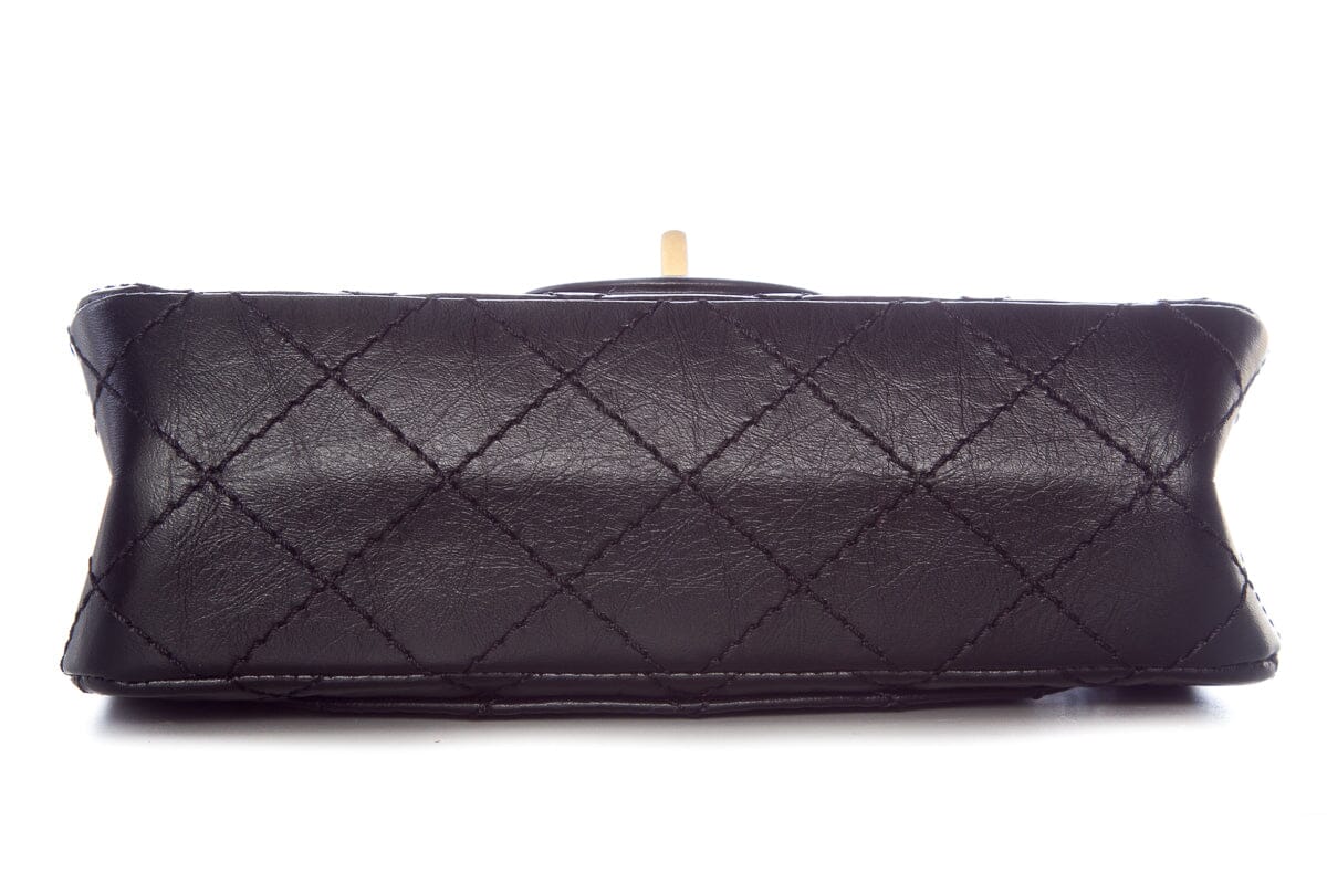 Chanel Black Quilted Soft Lamb Skin 2.55 Mini AGHW Handbag