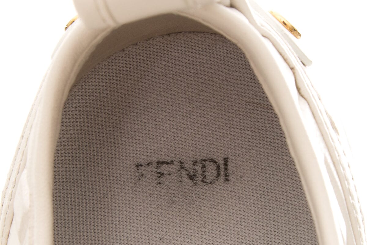 Fendi White Zucca Platform Sneakers SZ 41