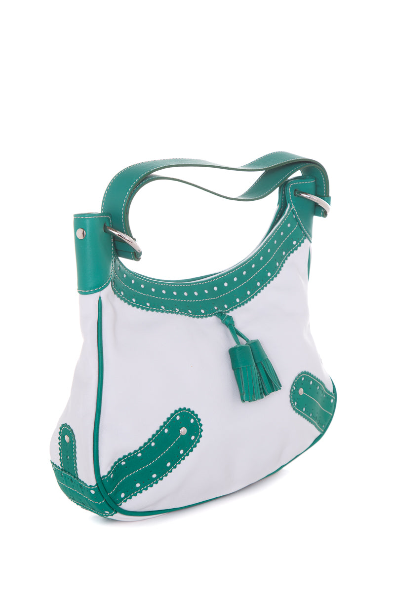 BBR Vintage White & Green Handbag