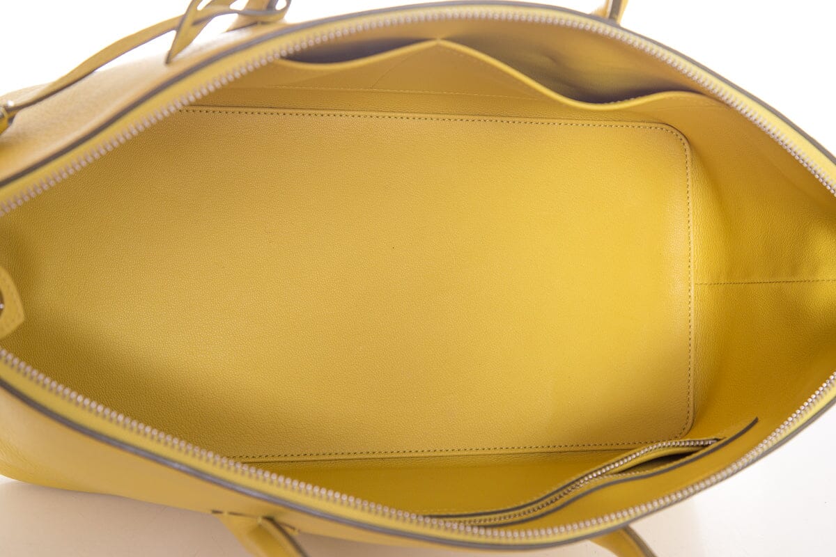 Louis Vuitton Maroquinerie Triangle Yellow Grained Leather Handbag