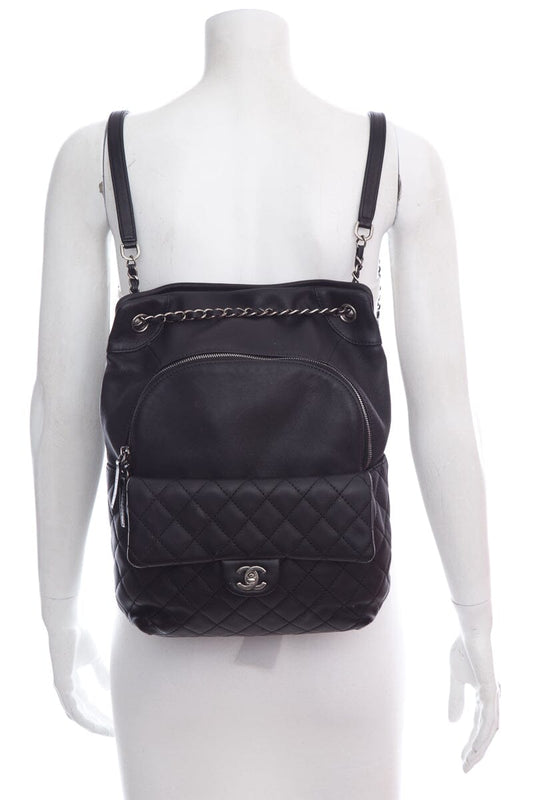 Chanel Black Lambskin CC Backpack