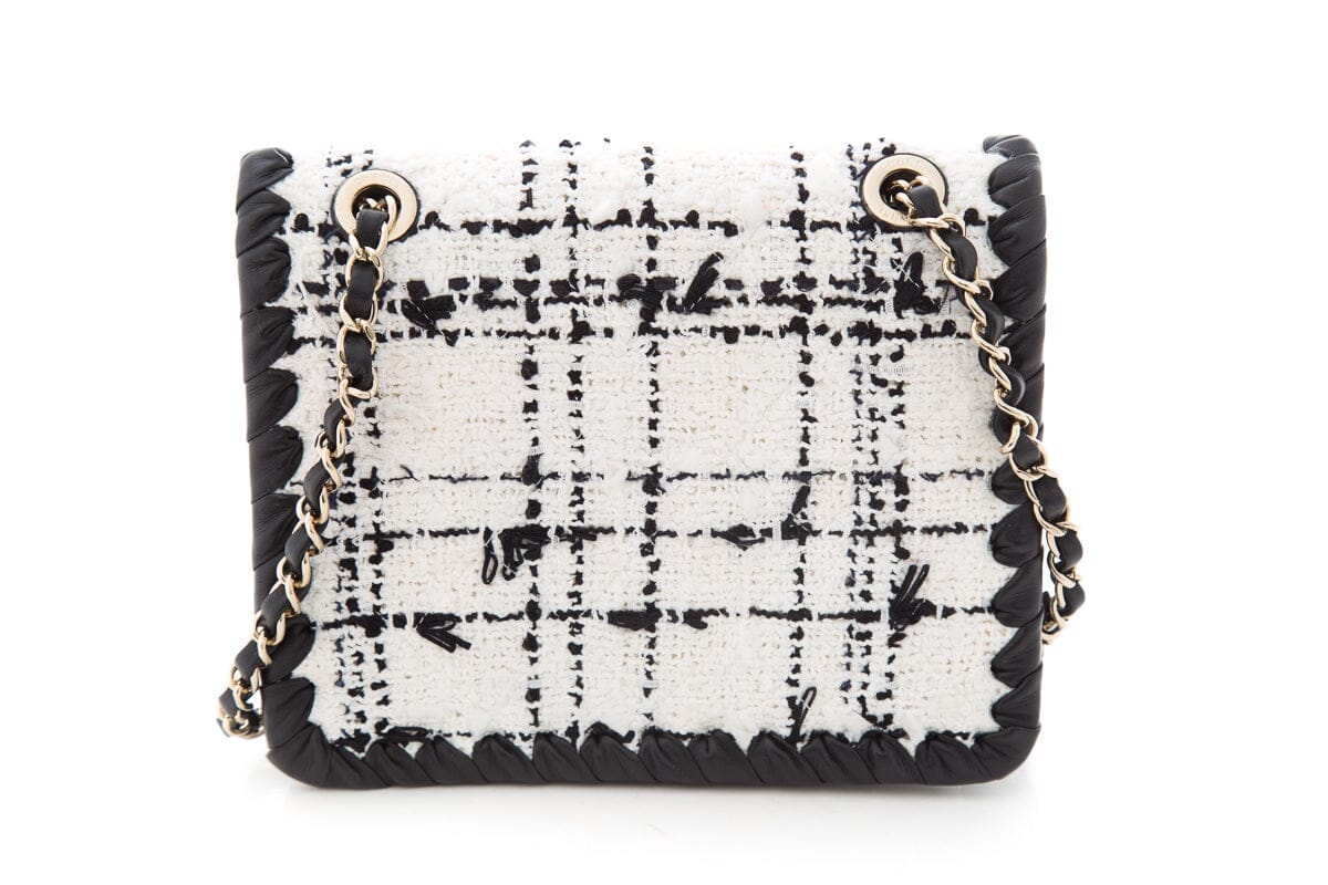 Chanel 2022+  Black & White Tweed Flap Cross-Body AS IS