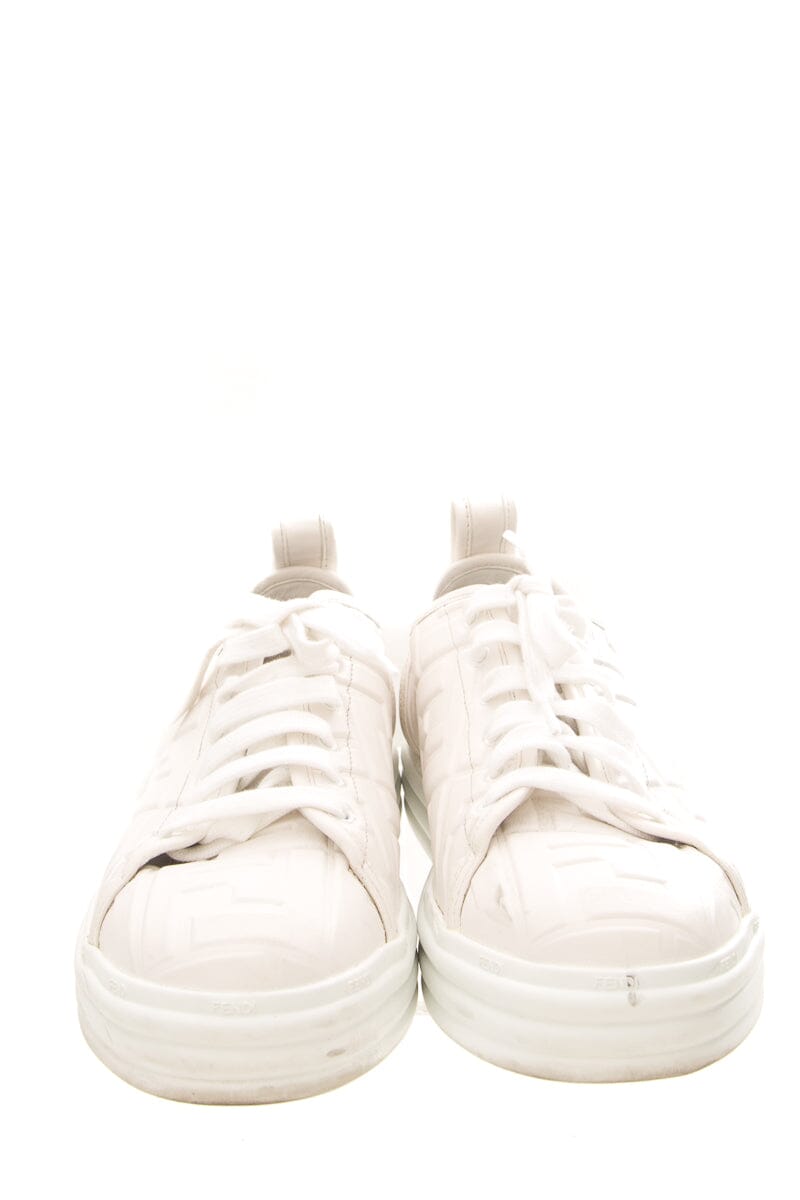 Fendi White Zucca Platform Sneakers SZ 41