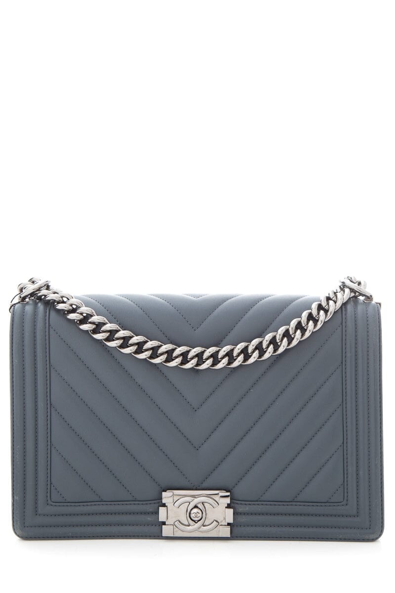 Chanel 2018 New Medium Grey BoyBag in Lambskin Flapbag