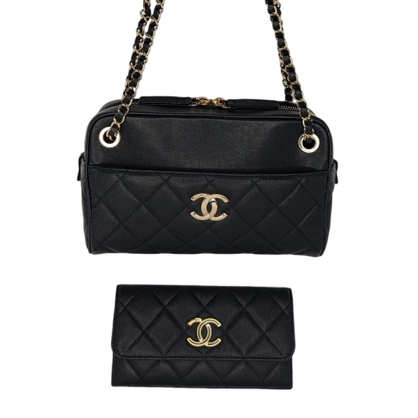 Chanel bags Black Caviar Quilted Small In & Out Camera Case