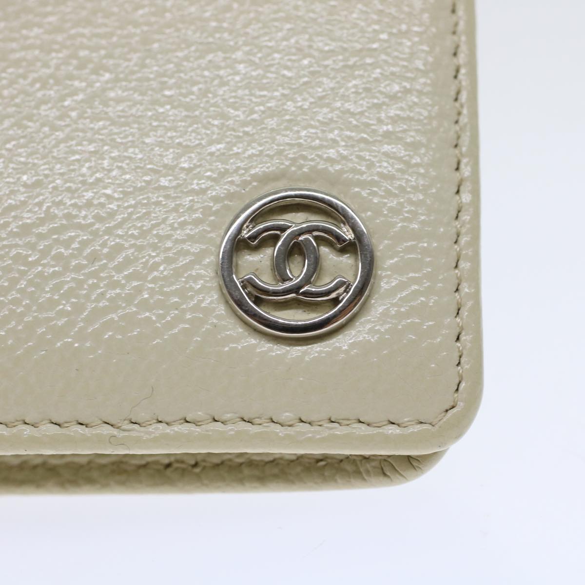 CHANEL Long Wallet Leather White CC  ep1250